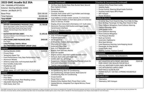 2023 GMC Acadia AWD SLE