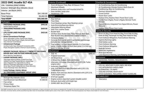 2022 GMC Acadia AWD SLT
