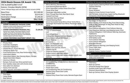 Cinnabar Metallic 2024 Buick Encore GX Avenir