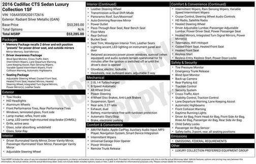 2016 Cadillac CTS 2.0L Turbo Luxury