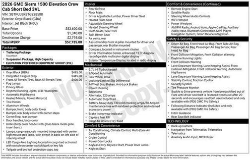 2026 GMC Sierra 1500 Elevation