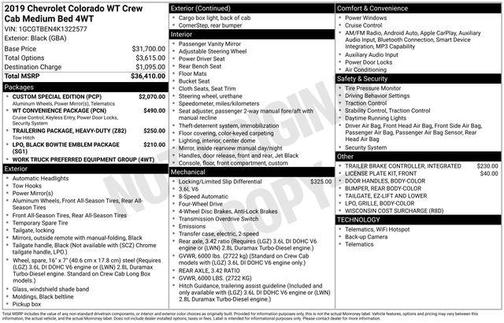 2019 Chevrolet Colorado WT