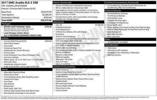 2017 GMC Acadia SLE-2