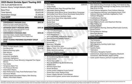 Ebony Twilight Metallic 2025 Buick Envista Sport Touring FWD