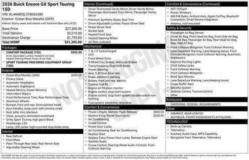 2026 Buick Encore GX Sport Touring
