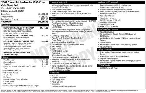 2003 Chevrolet Avalanche 1500
