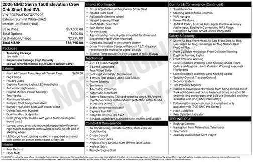 2026 GMC Sierra 1500 Elevation