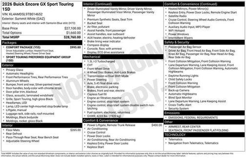 2026 Buick Encore GX Sport Touring