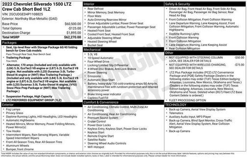 Northsky Blue Metallic 2023 Chevrolet Silverado 1500 LTZ