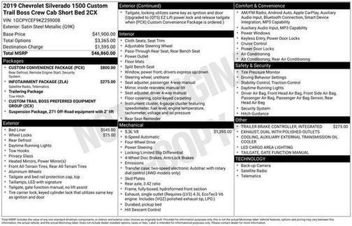 2019 Chevrolet Silverado 1500 Custom Trail Boss