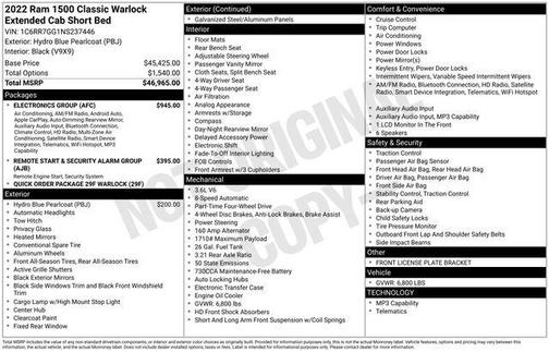 2022 RAM 1500 Classic Warlock Quad Cab 4x4 6'4' Box