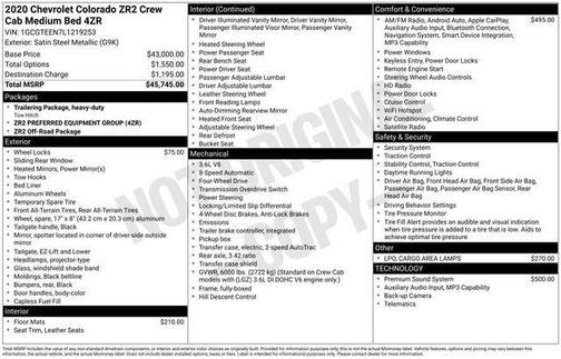 2020 Chevrolet Colorado ZR2