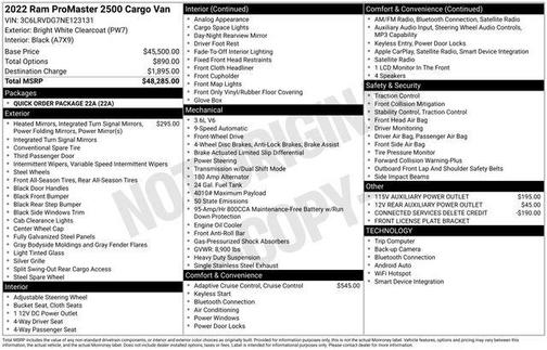 2022 RAM ProMaster 2500 High Roof