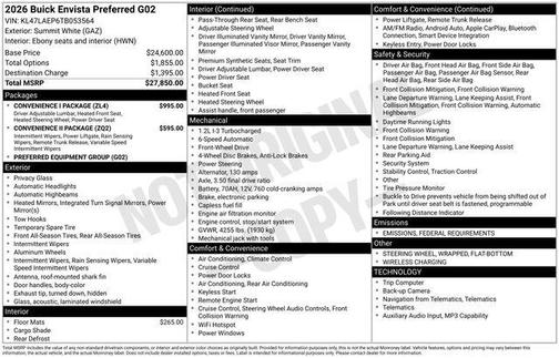2026 Buick Envista Preferred FWD