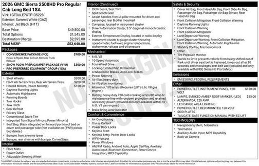 2026 GMC Sierra 2500 Base