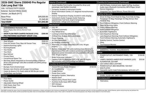 2026 GMC Sierra 2500 Base