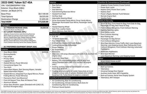 Onyx Black 2023 GMC Yukon SLT