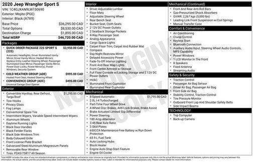 2020 Jeep Wrangler Sport S