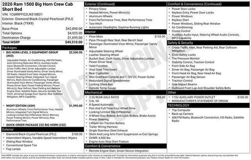 2020 RAM 1500 Big Horn/Lone Star