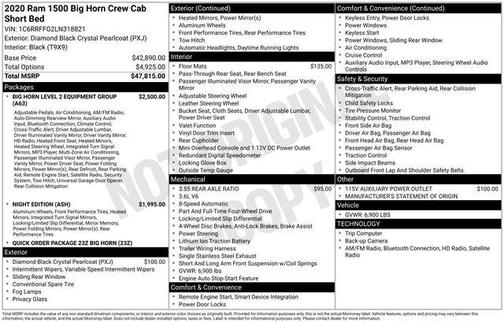 2020 RAM 1500 Big Horn/Lone Star