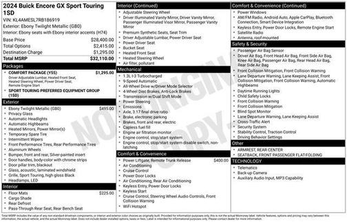 Ebony Twilight Metallic 2024 Buick Encore GX Sport Touring