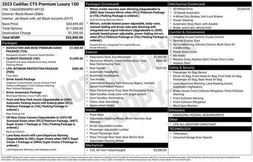 2023 Cadillac CT5 Premium Luxury