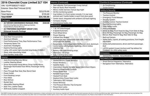 2016 Chevrolet Cruze Limited 2LT