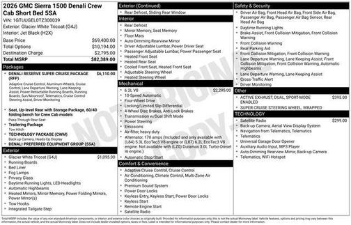 Glacier White Tricoat 2026 GMC Sierra 1500 Denali