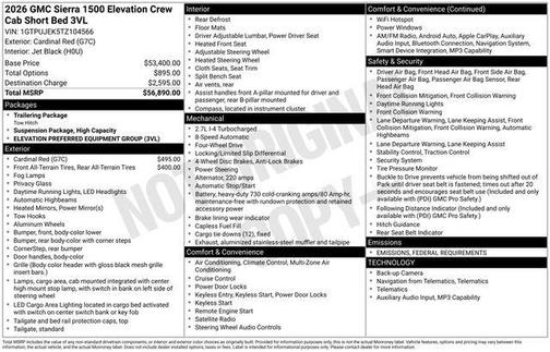 2026 GMC Sierra 1500 Elevation