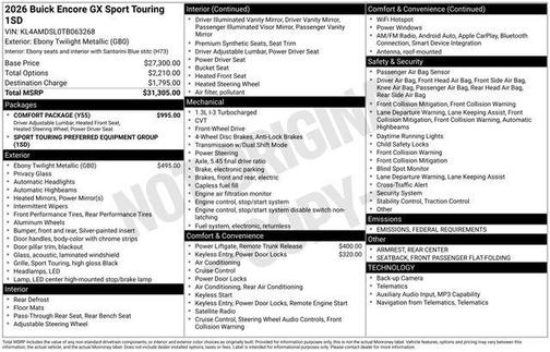 2026 Buick Encore GX Sport Touring