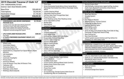 2019 Chevrolet Traverse LT Cloth