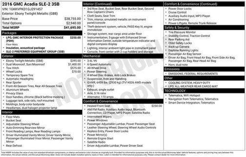 2016 GMC Acadia SLE-2