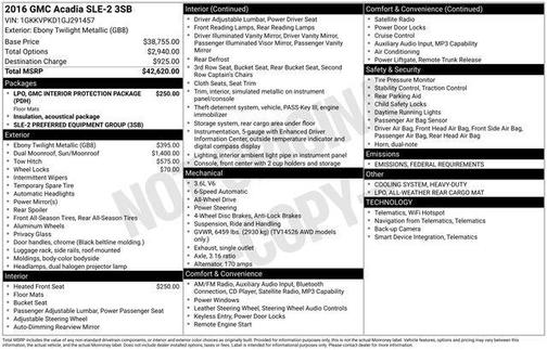 2016 GMC Acadia SLE-2