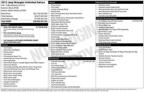 2012 Jeep Wrangler Unlimited Sahara