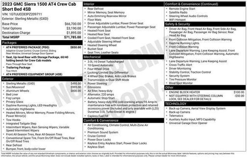 Sterling Metallic 2023 GMC Sierra 1500 AT4