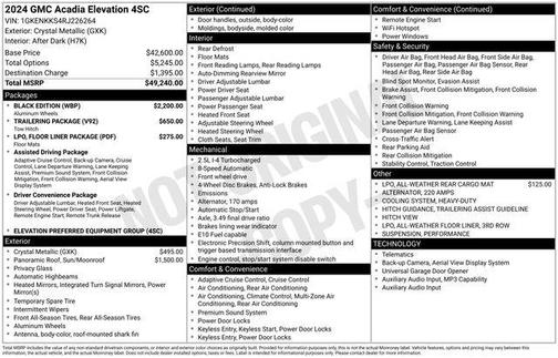 2024 GMC Acadia FWD Elevation
