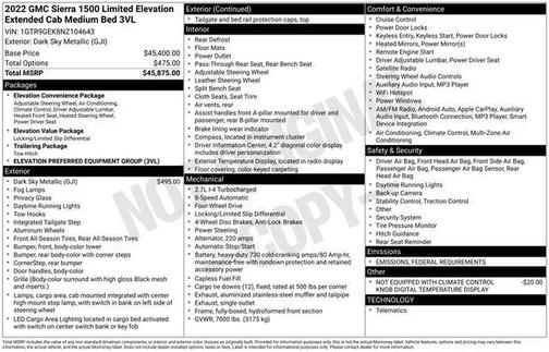 2022 GMC Sierra 1500 Elevation