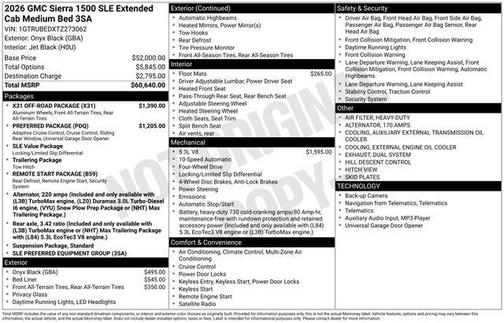 2026 GMC Sierra 1500 SLE