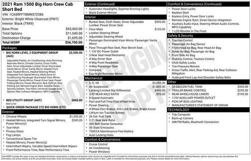 2021 RAM 1500 Big Horn/Lone Star