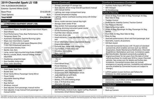 2019 Chevrolet Spark LS