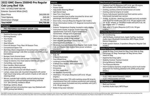 Summit White 2022 GMC Sierra 2500 Pro