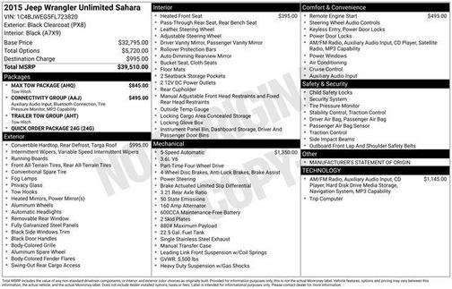 2015 Jeep Wrangler Unlimited Sahara