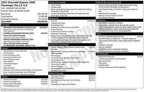 2021 Chevrolet Express 2500 LS