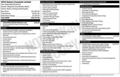 Magnetite Gray Metallic 2024 Subaru Crosstrek Limited