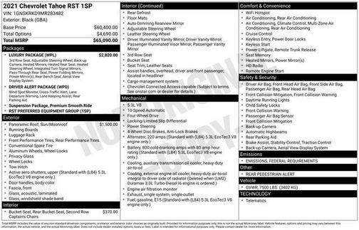 2021 Chevrolet Tahoe 4WD RST