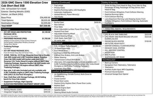 2026 GMC Sierra 1500 Elevation