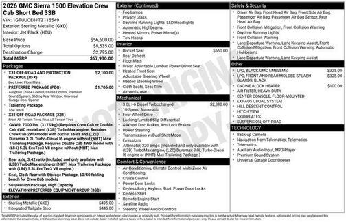 2026 GMC Sierra 1500 Elevation