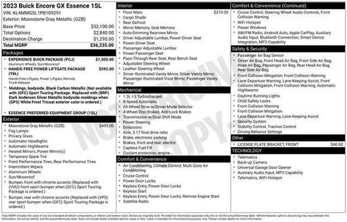 Moonstone Gray Metallic 2023 Buick Encore GX Essence