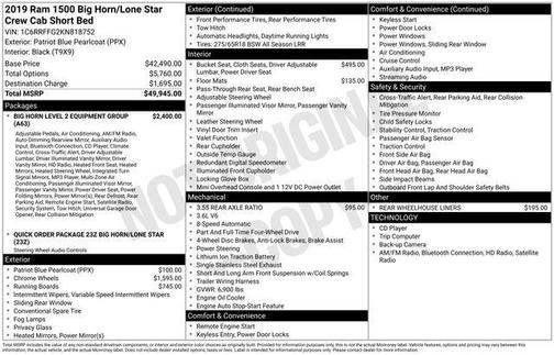 2019 RAM 1500 Big Horn