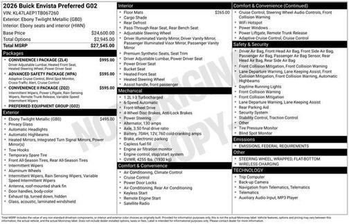 2026 Buick Envista Preferred FWD